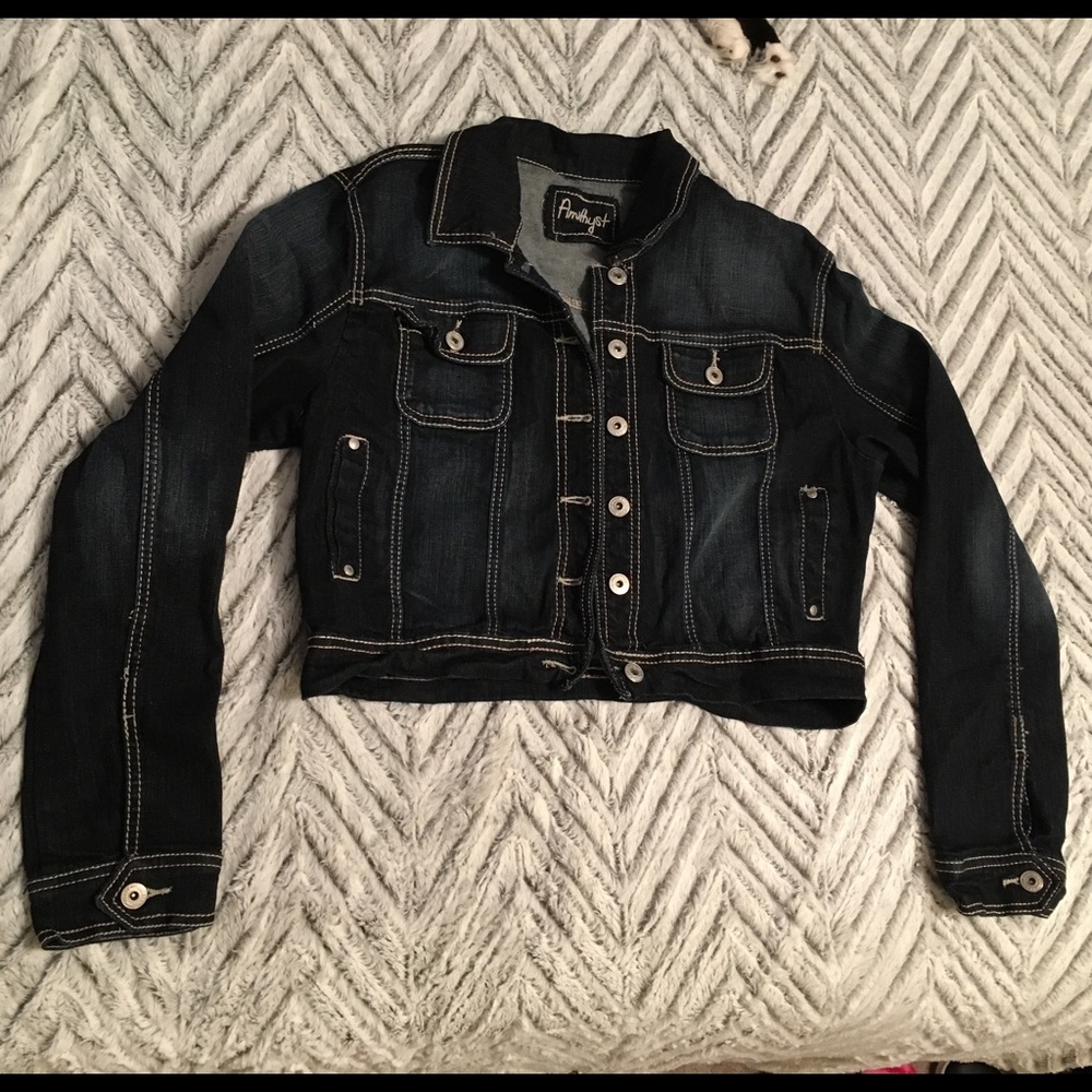 Cropped Dark Blue Jean Jacket